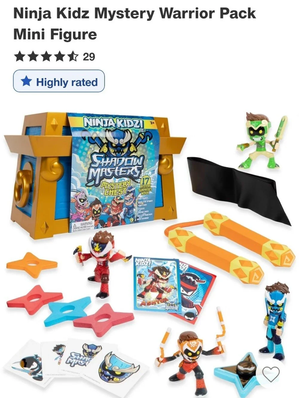 NIB Ninja Kidz Shadow Masters Mystery Chest Kids Suprise Toys